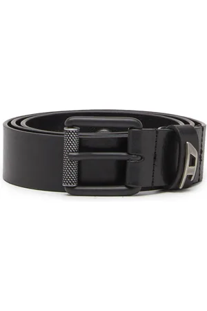 Diesel Shiny leather belt with logo loop Belts Man