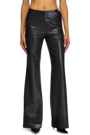 Diesel Pinstripe pants with coated front Pants Woman
