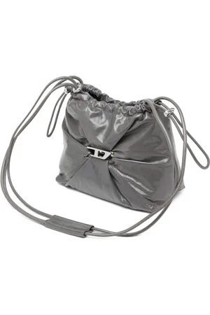 Diesel Scrunch-D-Bucket bag in shiny wrinkled leather Crossbody Bags Woman