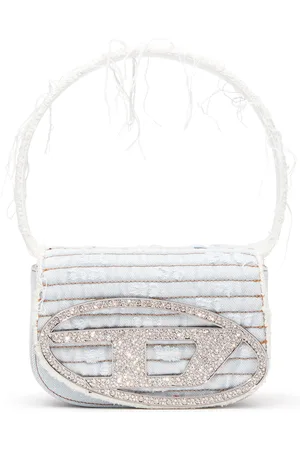 Diesel 1DR-Iconic shoulder bag in denim and leather Shoulder Bags Woman