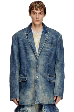 Diesel Blazer in hand-treated dirty denim Denim Jackets Unisex