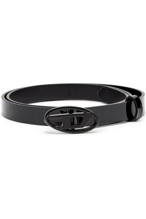 Diesel Slim belt in glossy leather Belts Woman