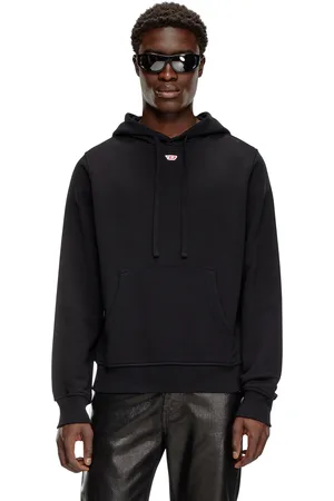 Diesel Cotton hoodie with mini D patch Sweaters Man
