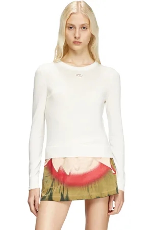 Diesel Wool jumper with cut-out logo Knitwear Woman