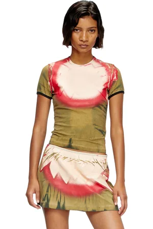 Diesel Tie-dye T-shirt with spotlight print T-Shirts Woman