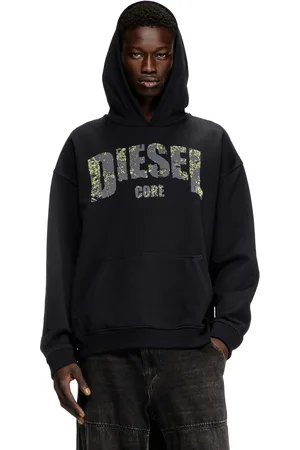 Diesel Hoodie with destroyed-effect logo print Sweaters Man