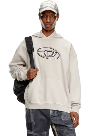 Diesel Hoodie with multi-layered logo print Sweaters Man