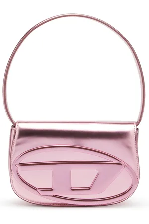 Diesel 1DR-Iconic shoulder bag in mirrored leather Shoulder Bags Woman