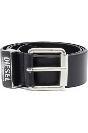 Diesel Leather belt with enamelled logo loop Belts Man