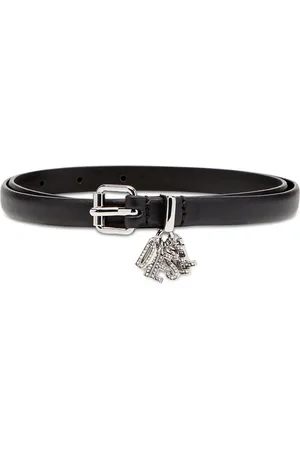 Diesel Nappa leather belt with logo charms Belts Woman