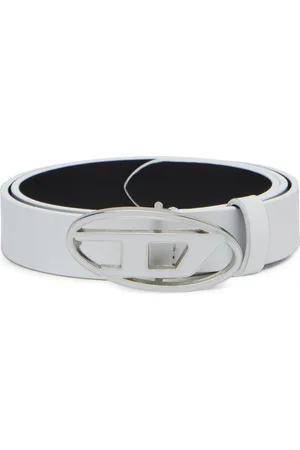 Diesel Leather belt with enamelled buckle Belts Woman
