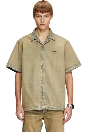 Diesel Bowling shirt in gold-brush denim Denim Shirts Man