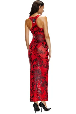 Diesel Long slip in foiled fishnet Dresses Woman