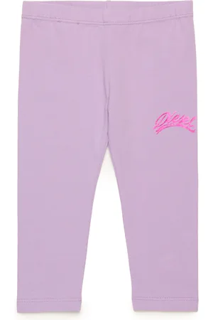 Diesel Leggings with metallic logo Pants Woman