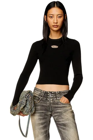 Diesel Ribbed-knit long-sleeve top Knitwear Woman