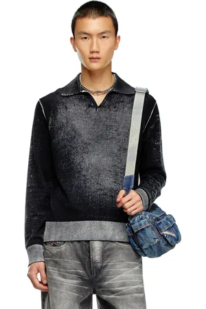 Diesel Reverse-print polo jumper Knitwear Man