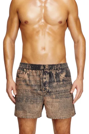 Diesel Mid-length swim shorts with denim print Swim shorts Man