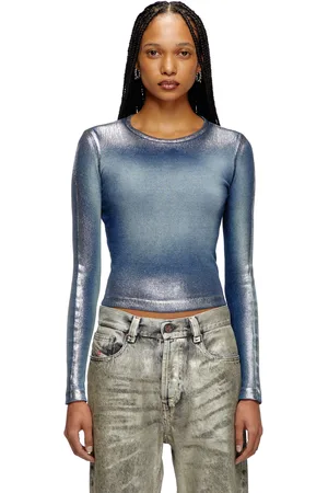 Diesel Faded metallic long-sleeve T-shirt T-Shirts Woman