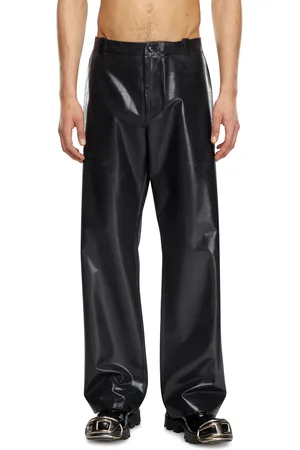 Diesel Pinstripe pants with coated front Pants Man