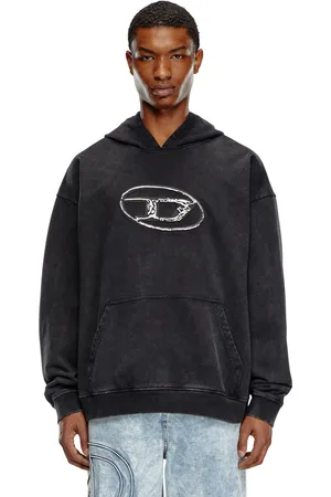 Diesel Hoodie with multi-layered logo print Sweaters Man
