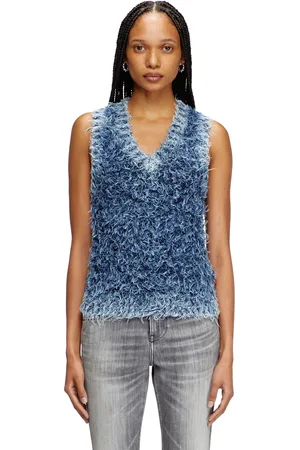 Diesel Textured-knit vest Knitwear Woman