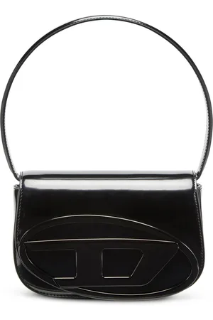 Diesel 1DR-Iconic shoulder bag in mirrored leather Shoulder Bags Woman