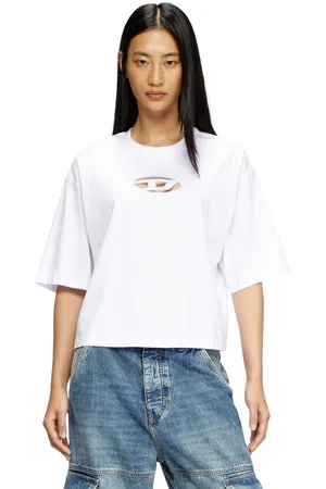 Diesel Boxy T-shirt with embroidered D T-Shirts Woman
