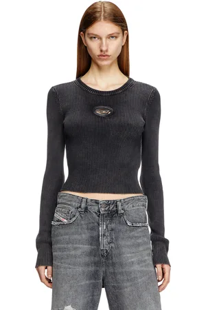Diesel Cropped jumper with cut-out logo Tops Woman