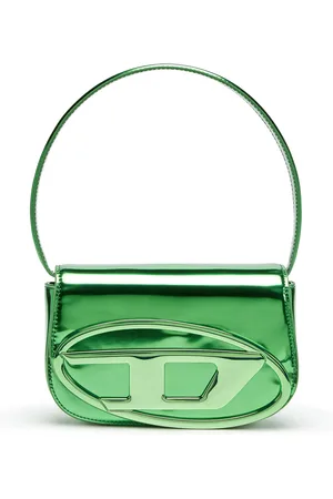 Diesel 1DR-Iconic shoulder bag in mirrored leather Shoulder Bags Woman