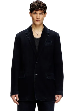 Diesel Blazer in lightly treated denim Denim Jackets Unisex