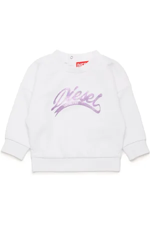 Diesel Cotton sweatshirt with metallic logo Sweaters Woman