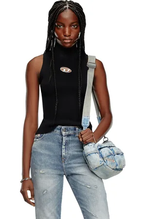Diesel Ribbed-knit turtleneck top Tops Woman