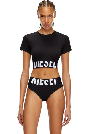 Diesel Sporty cropped top with logo band Tops Woman