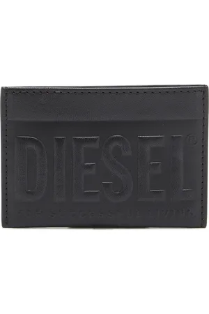 Diesel Leather card holder with embossed logo Small Wallets Man