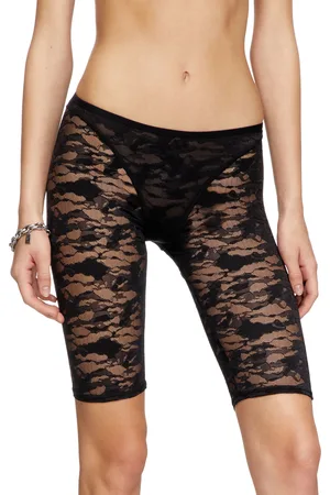 Diesel Camo lace shorts with Oval D plaque Pants Woman