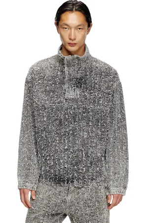 Diesel Pullover jacket in bouclé denim T-Shirts Unisex