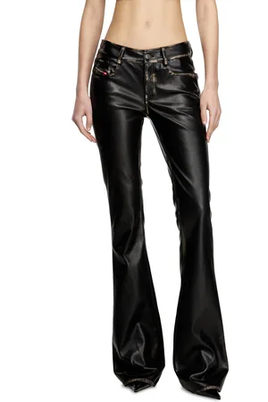 Diesel Faux leather five pocket pants Pants Woman