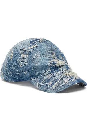 Diesel Baseball cap in distressed denim Caps Man