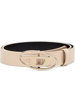 Diesel Leather belt with enamelled buckle Belts Woman