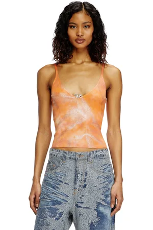 Diesel Cami top in metallic solarised knit Tops Woman