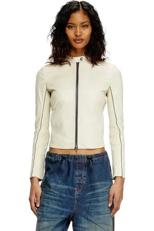 Diesel Biker jacket in perforated stretch leather Leather jackets Woman