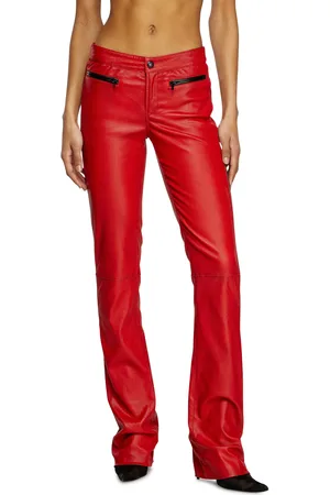 Diesel Biker pants in perforated stretch leather Pants Woman