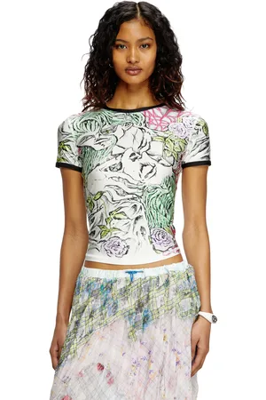 Diesel T-shirt with tattoo print T-Shirts Woman