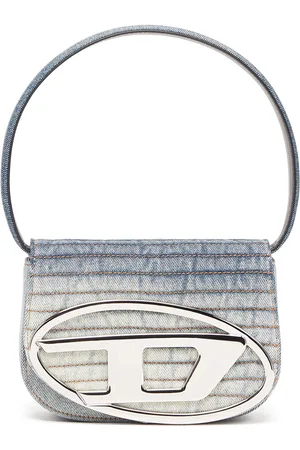 Diesel 1DR Iconic shoulder bag in solarised denim Shoulder Bags Woman
