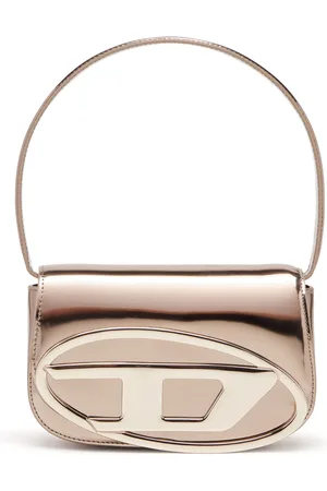 Diesel 1DR-Iconic shoulder bag in mirrored leather Shoulder Bags Woman