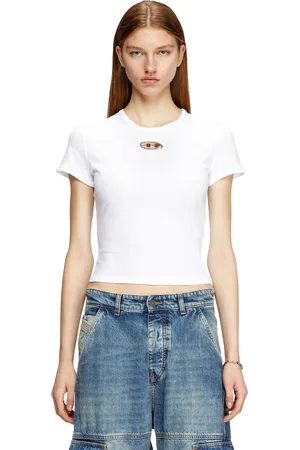 Diesel Slim fit T-shirt with cut-out Oval D T-Shirts Woman
