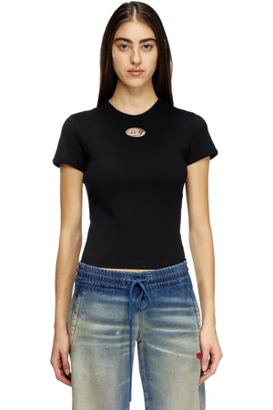 Diesel Slim fit T-shirt with cut-out Oval D T-Shirts Woman