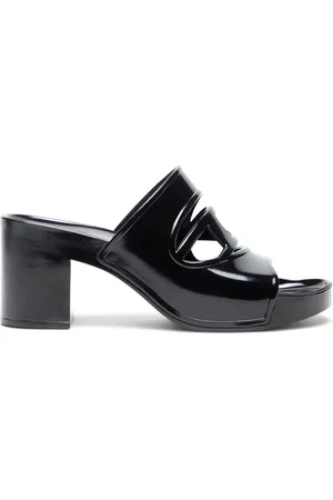 Diesel Sa-Bonnie-Heeled rubber slides with cut-out logo Sandals Woman
