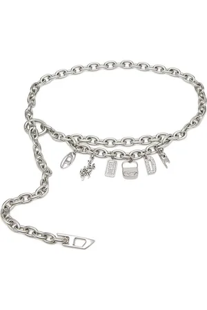 Diesel Chain belt with logo charms Belts Woman