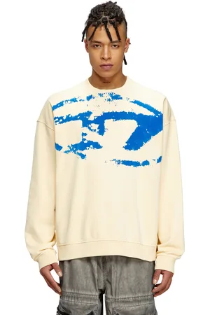 Diesel Sweatshirt with distressed flocked logo Sweaters Man